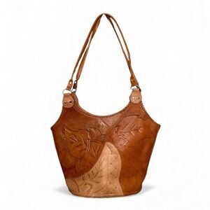 Tooled Leather Shoulder Bag